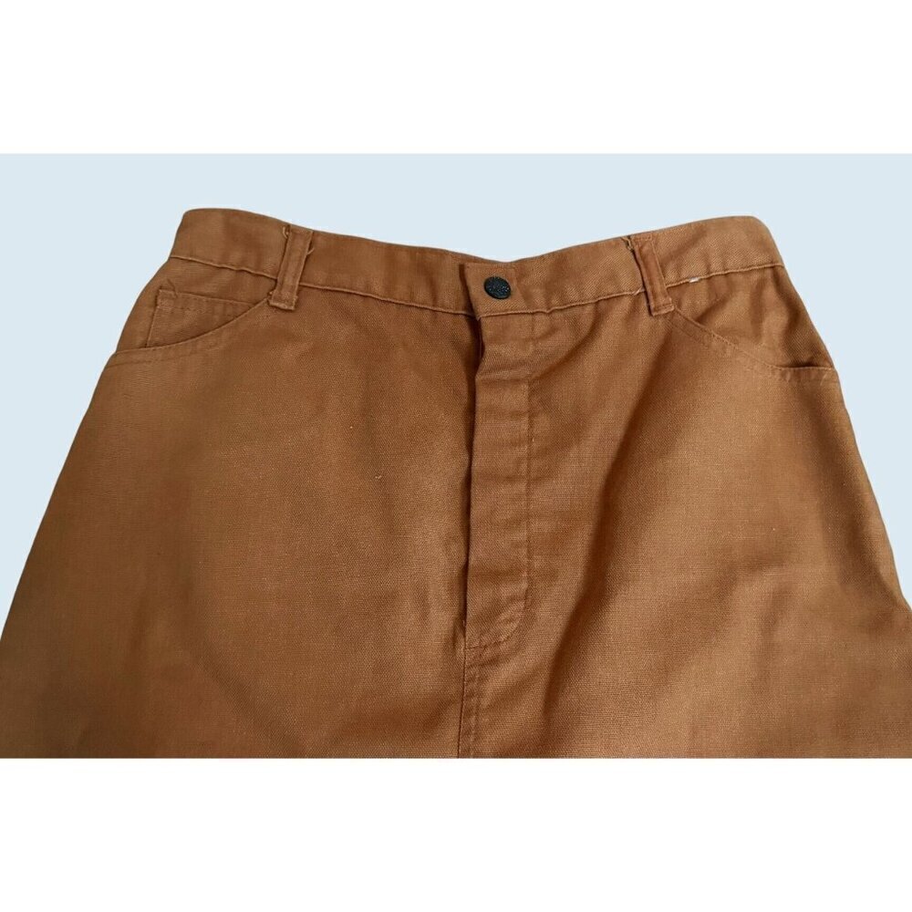 Vintage CANDIE'S Khaki Brown Rust Utility Midi Skirt 80s / 90s Size 25 - Picture 3 of 8